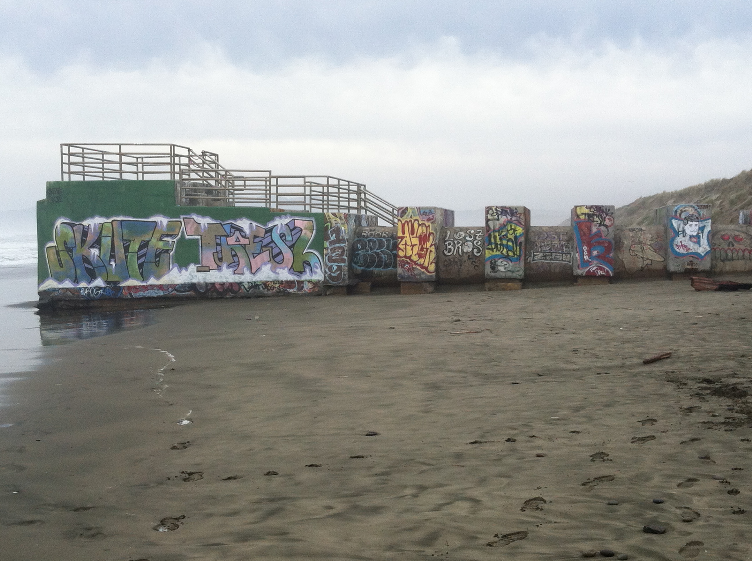 Refactor Camp 2013, Ocean Beach graffiti seawall during walkabout