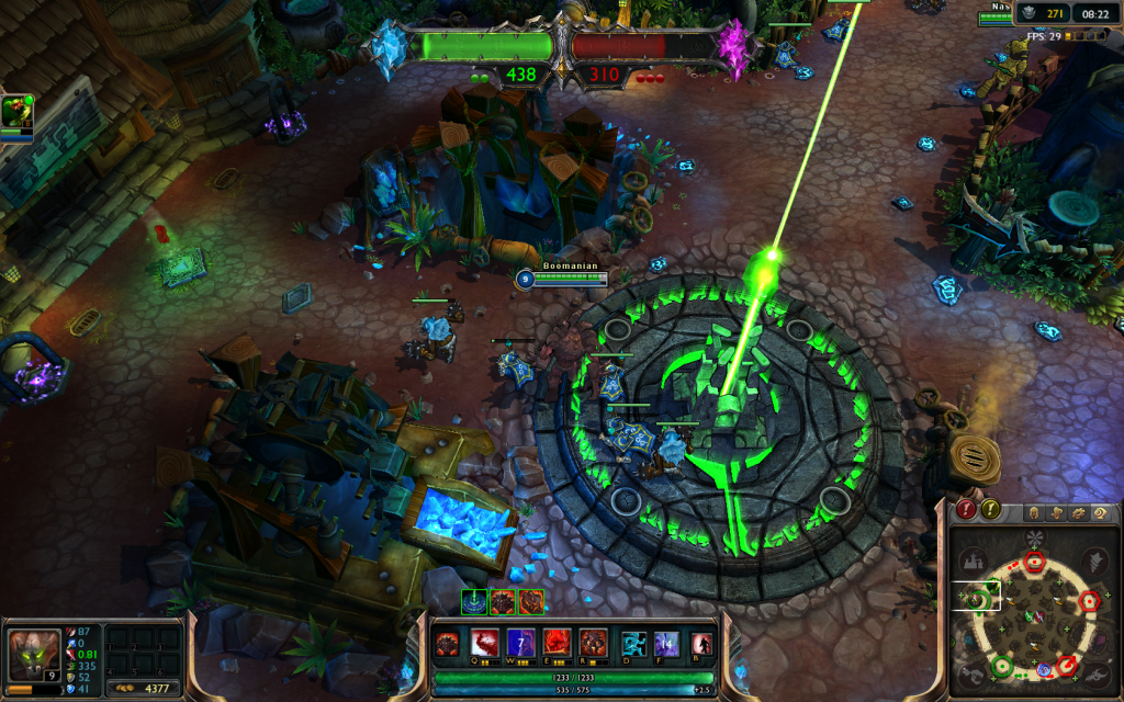 <b>League of Legends</b>: Originally based off of a Warcraft 3 modded game called Defense of the Ancients, this game is currently the most popular video game in the world -- a billion dollar franchise in and of itself.  References: crystals, magic, healing, ancient runes, nature animations, folklore, etc.