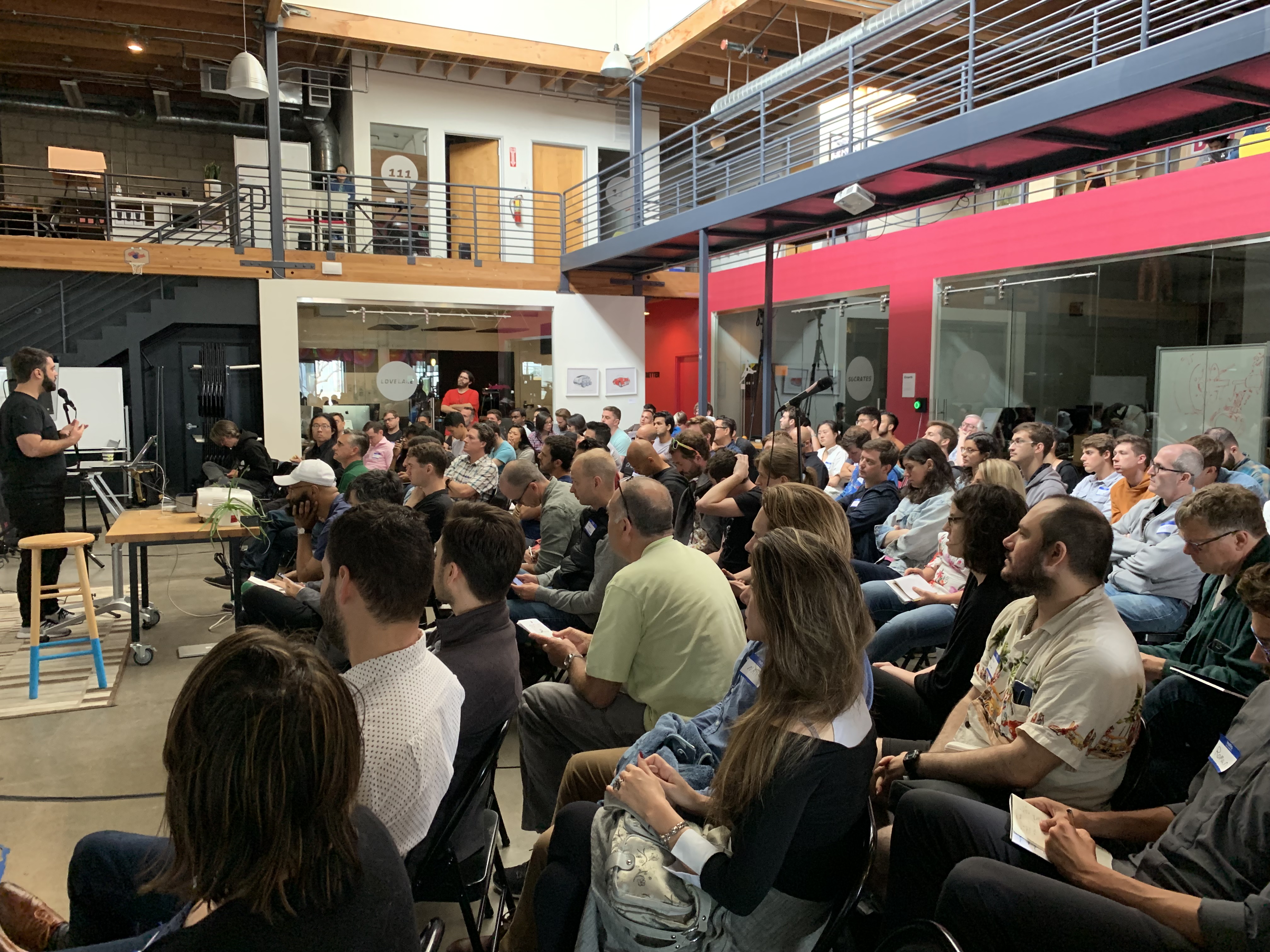 Refactor Camp 2019 packed audience from the front, second day
